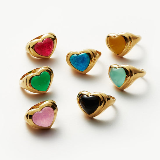 Jelly Heart Gemstone Ring | 18ct Gold Plated/Purple Quartz Rings Missoma 