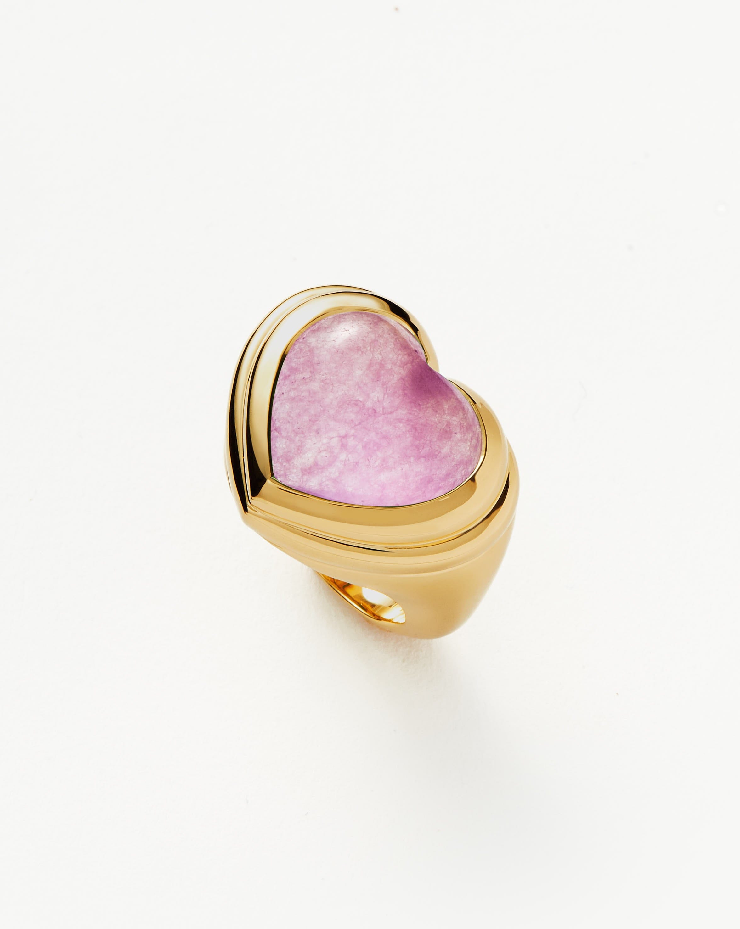 Jelly Heart Gemstone Ring | 18ct Gold Plated/Purple Quartz Rings Missoma