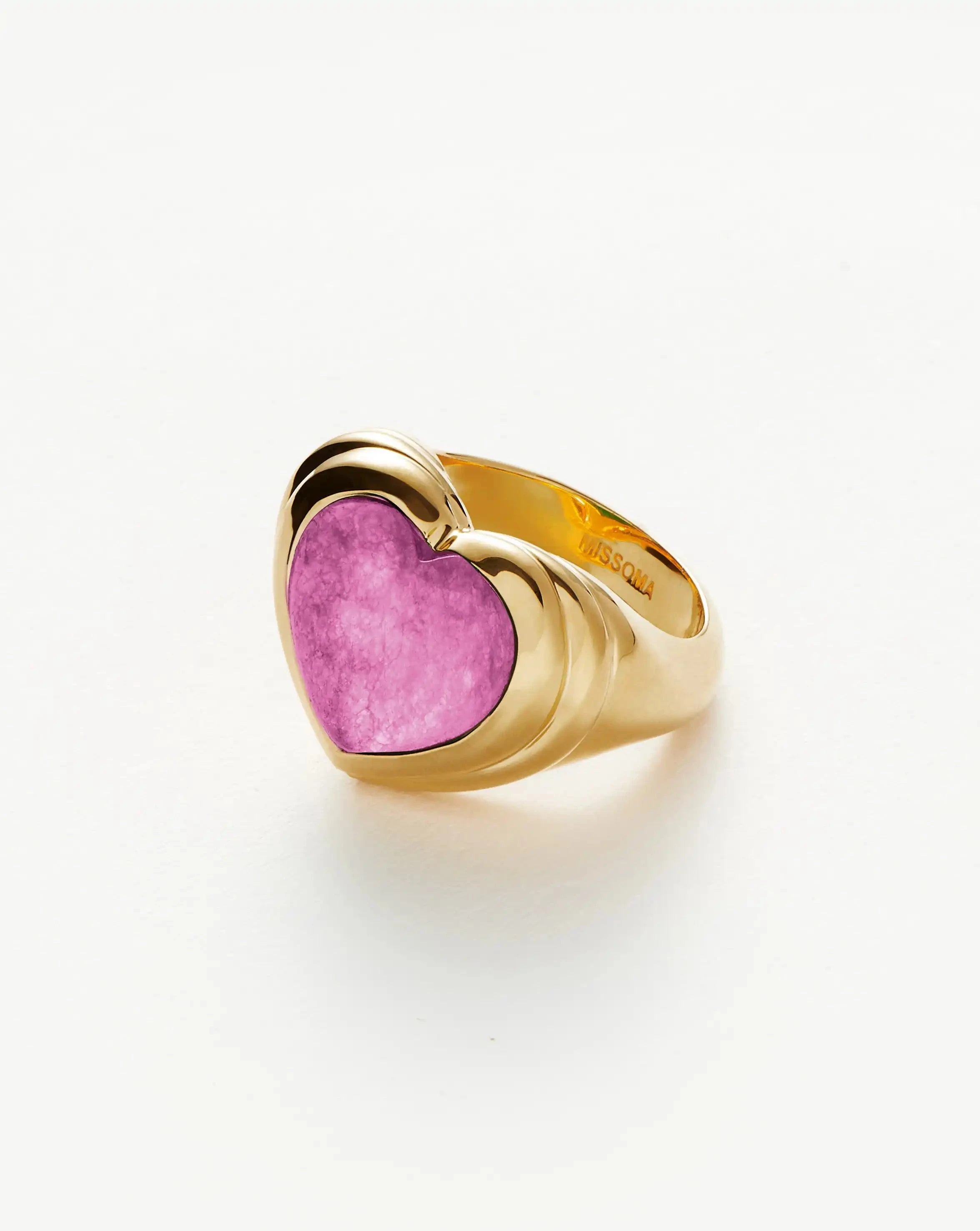 Jelly Heart Gemstone Ring | 18ct Gold Plated/Purple Quartz Rings Missoma 