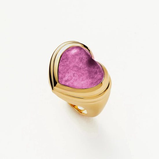 Jelly Heart Gemstone Ring | 18ct Gold Plated/Purple Quartz Rings Missoma 