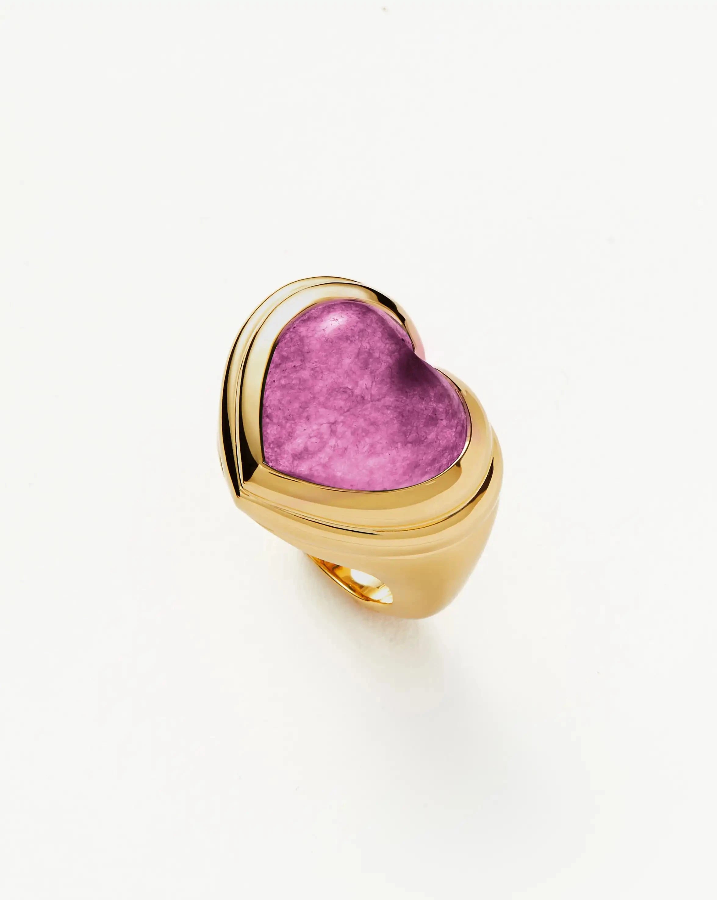 Jelly Heart Gemstone Ring | 18ct Gold Plated/Purple Quartz Rings Missoma 