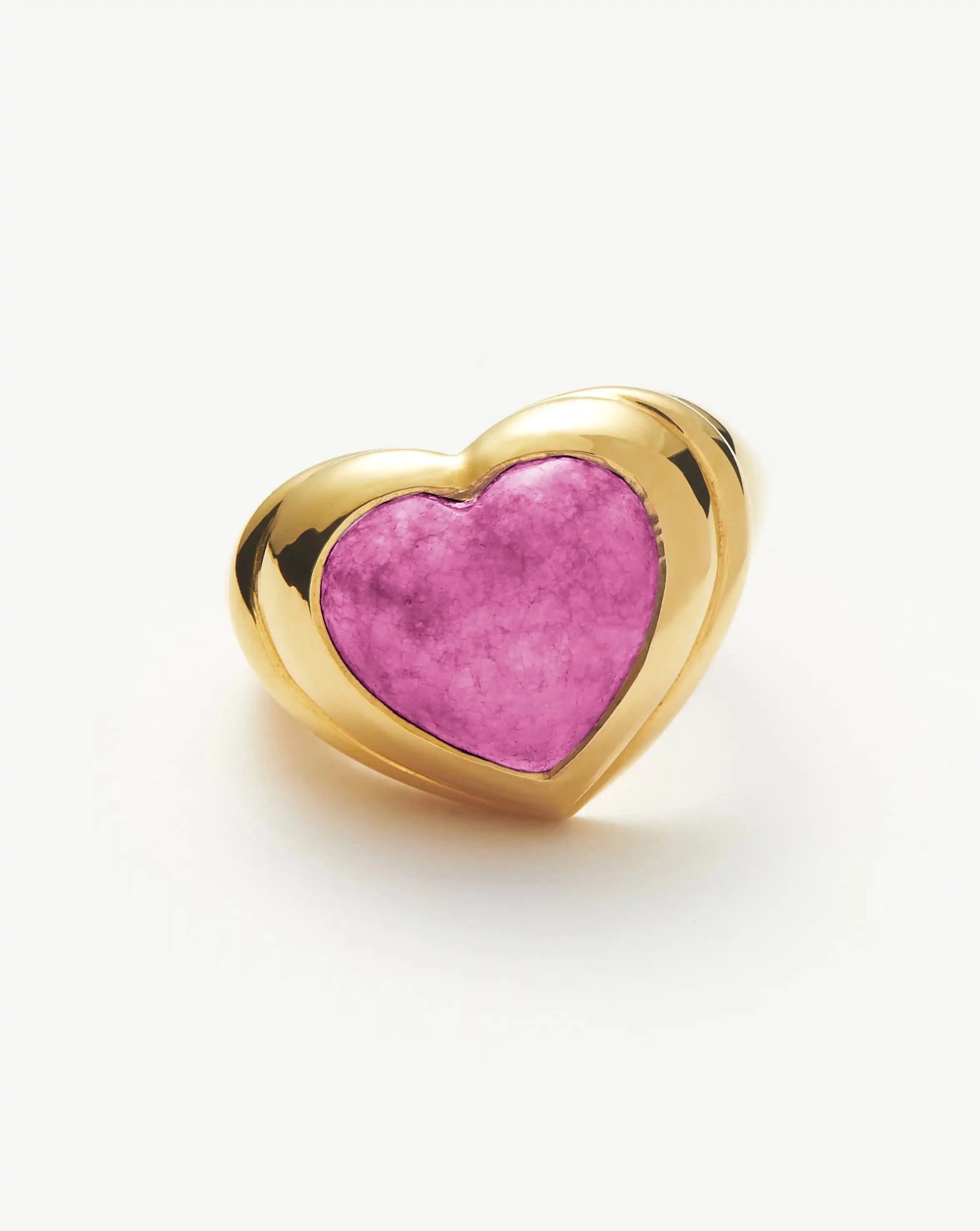 Jelly Heart Gemstone Ring | 18ct Gold Plated/Purple Quartz Rings Missoma 