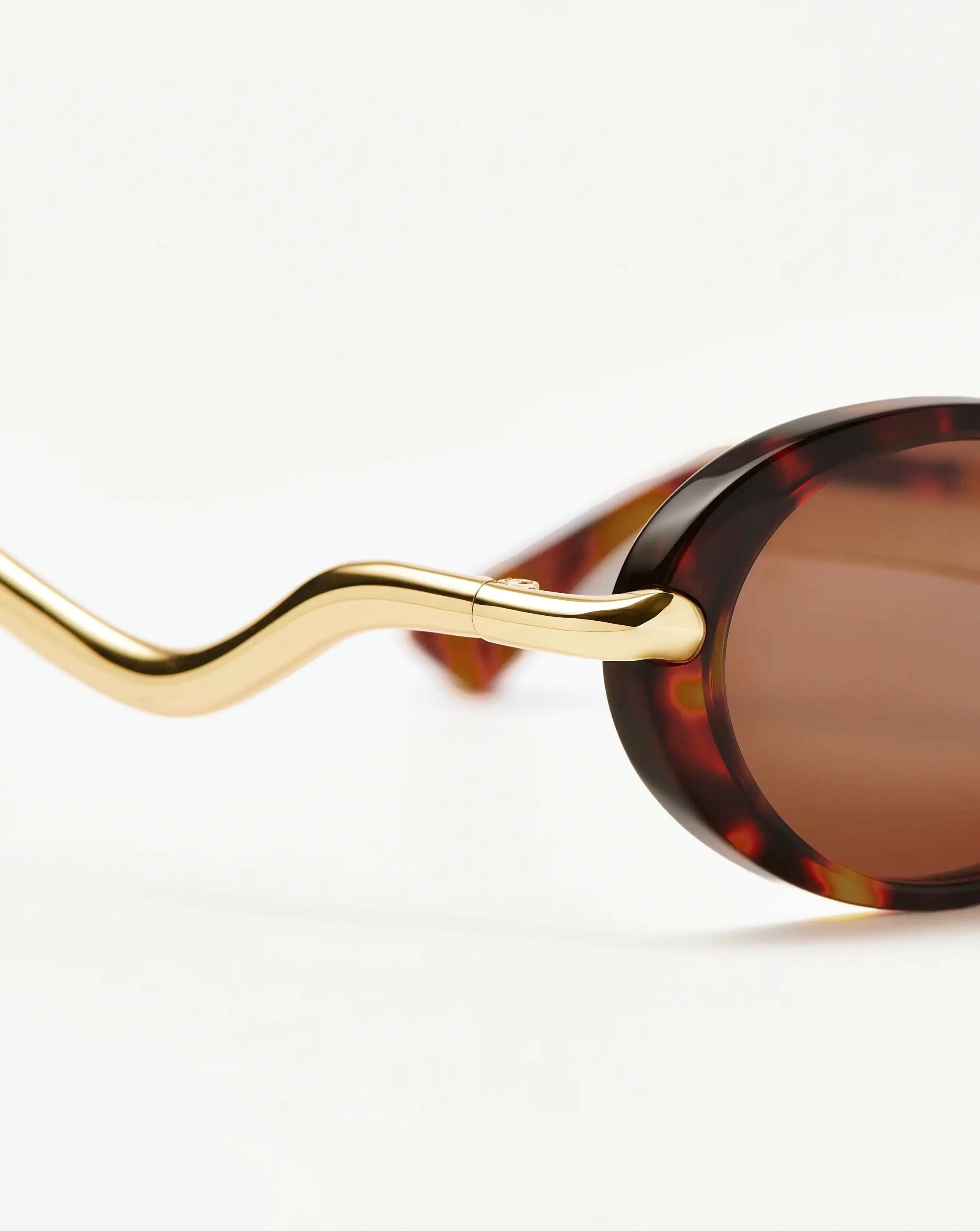 Jimmy Fairly Elvissa Oval Sunglasses | Gold Plated/Brown Tortoise Accessories Missoma 