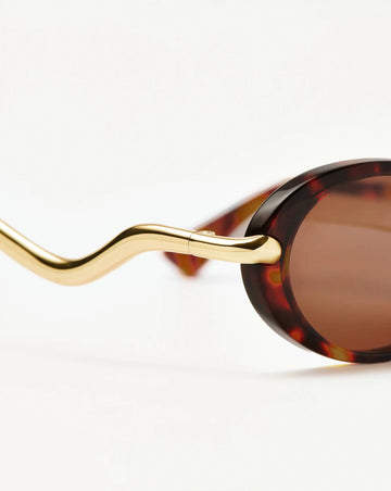 Jimmy Fairly Elvissa Oval Sunglasses | Gold Plated/Brown Tortoise Accessories Missoma 