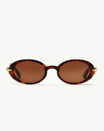 Jimmy Fairly Elvissa Oval Sunglasses | Gold Plated/Brown Tortoise Accessories Missoma 