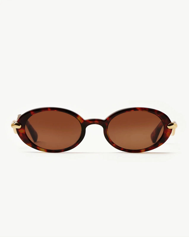 Jimmy Fairly Elvissa Oval Sunglasses | Gold Plated/Brown Tortoise