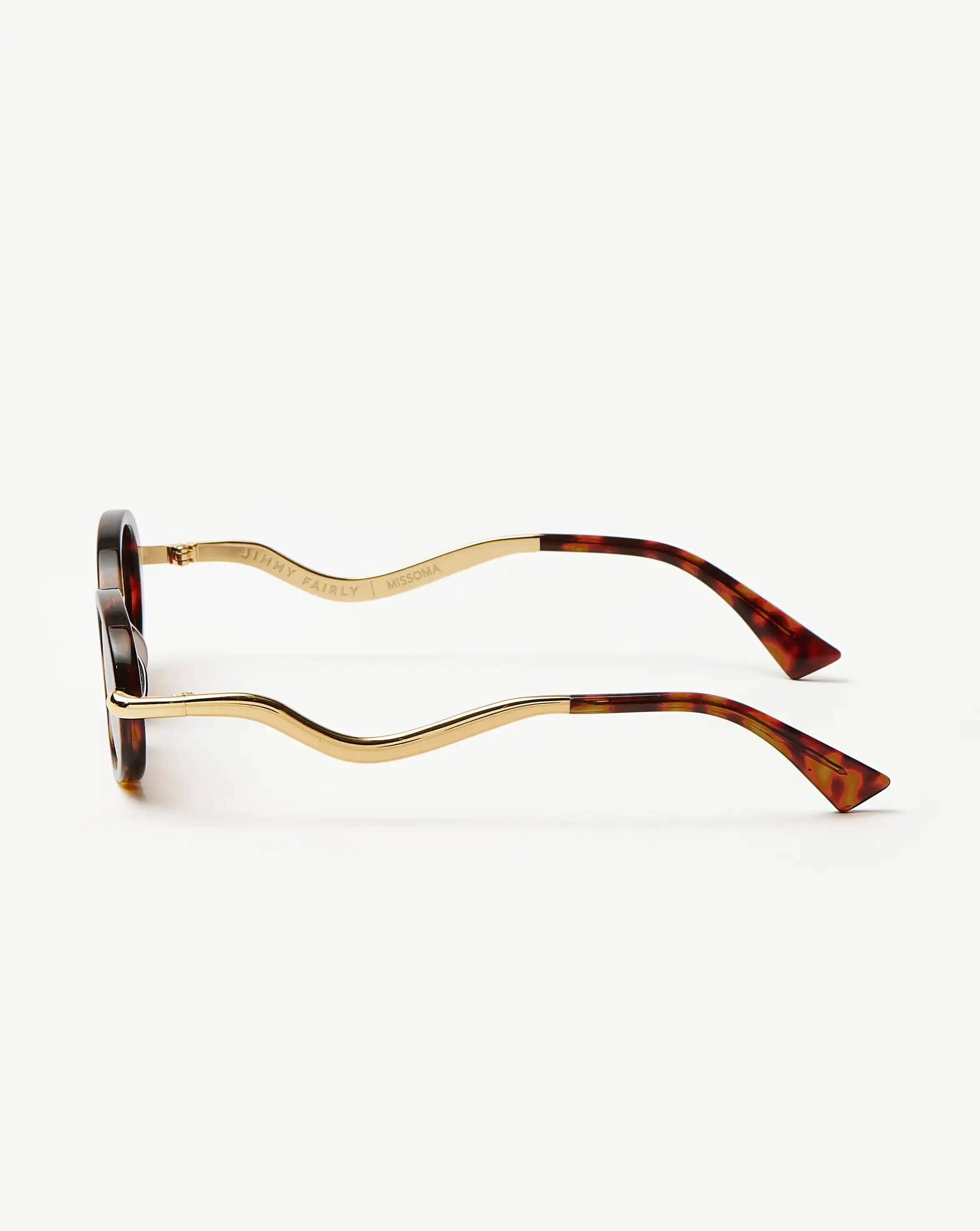 Jimmy Fairly Elvissa Oval Sunglasses | Gold Plated/Brown Tortoise Accessories Missoma 