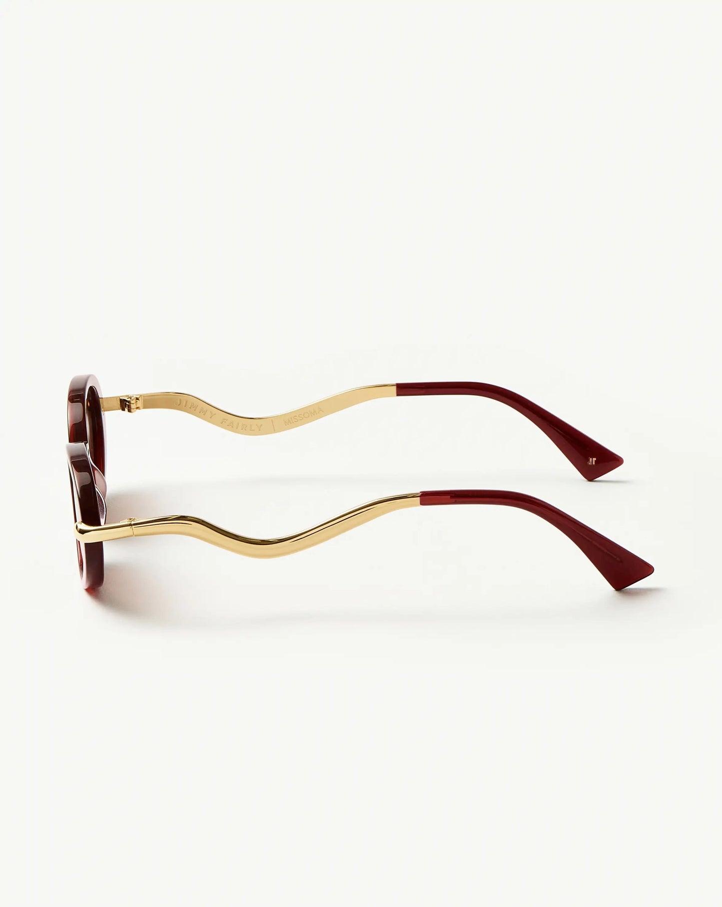 Jimmy Fairly Elvissa Oval Sunglasses | Gold Plated/Cherry Accessories Missoma 