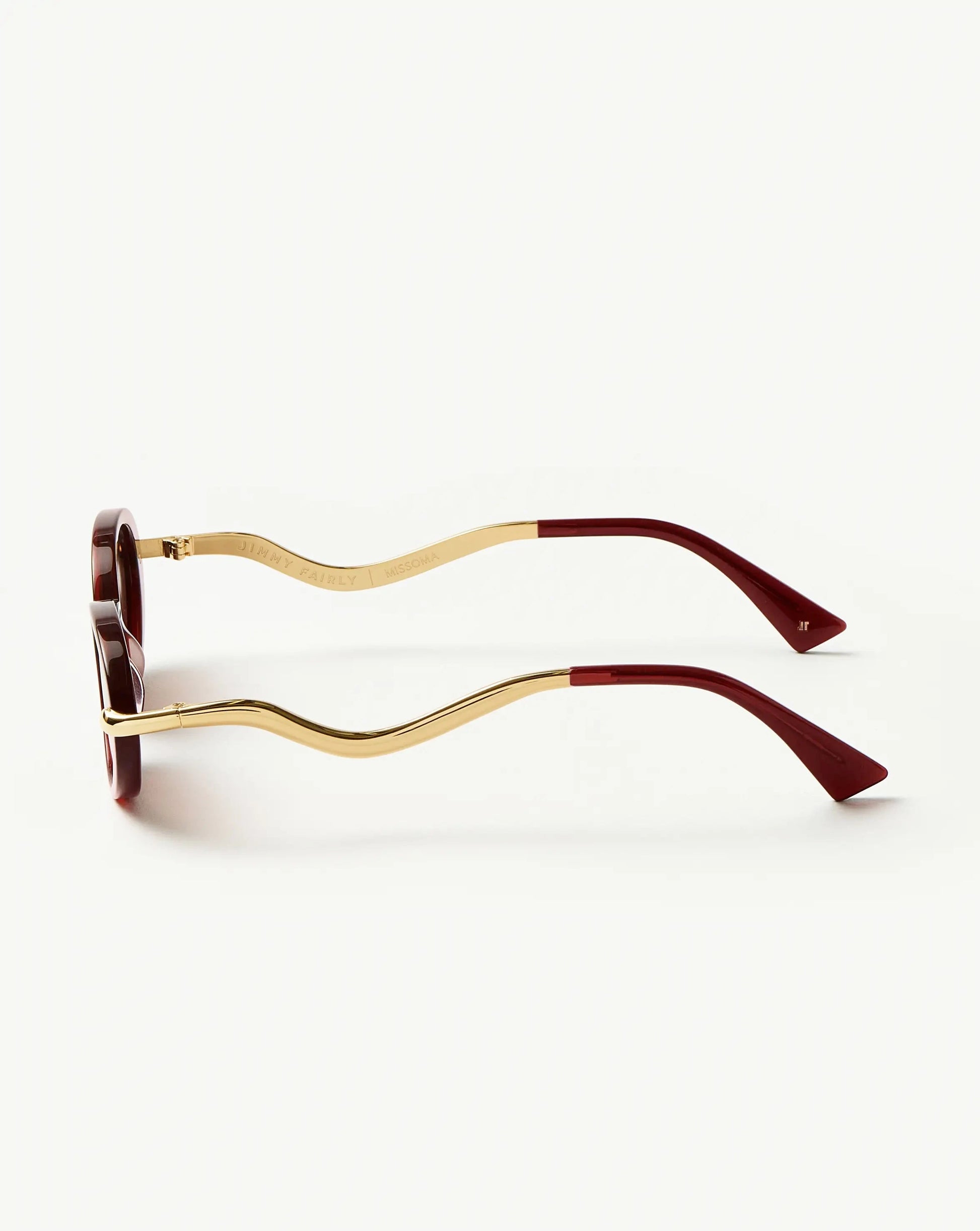 Jimmy Fairly Elvissa Oval Sunglasses | Gold Plated/Cherry Accessories Missoma 