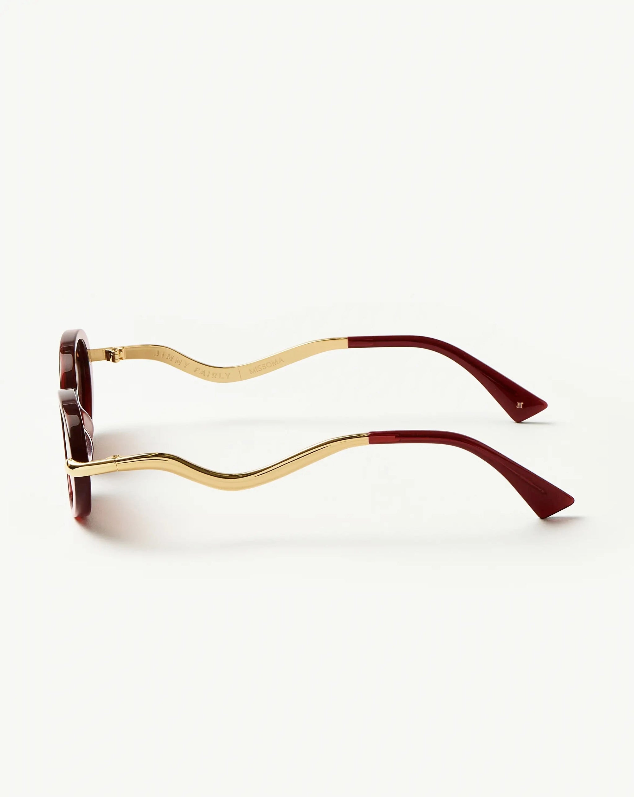 Jimmy Fairly Elvissa Oval Sunglasses | Gold Plated/Cherry Accessories Missoma 