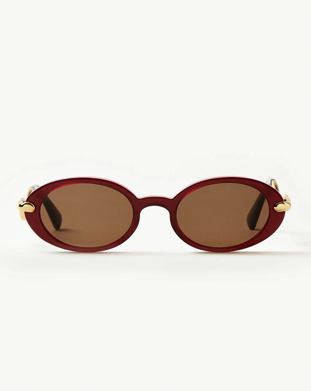 Jimmy Fairly Elvissa Oval Sunglasses | Gold Plated/Cherry