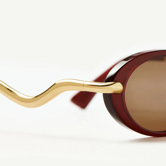 Jimmy Fairly Elvissa Oval Sunglasses | Gold Plated/Cherry Accessories Missoma 