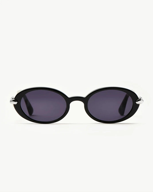 Jimmy Fairly Elvissa Oval Sunglasses | Silver Plated/Black Accessories Missoma 
