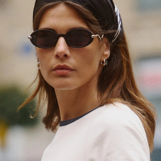 Jimmy Fairly Elvissa Oval Sunglasses | Silver Plated/Black Accessories Missoma 