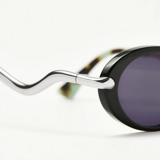 Jimmy Fairly Elvissa Oval Sunglasses | Silver Plated/Black Accessories Missoma 