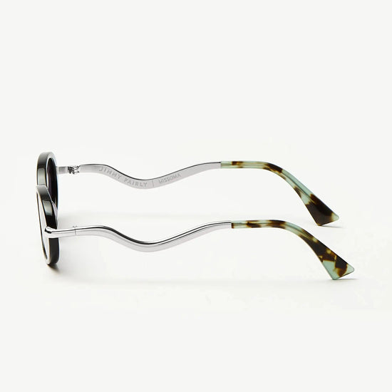 Jimmy Fairly Elvissa Oval Sunglasses | Silver Plated/Black Accessories Missoma 