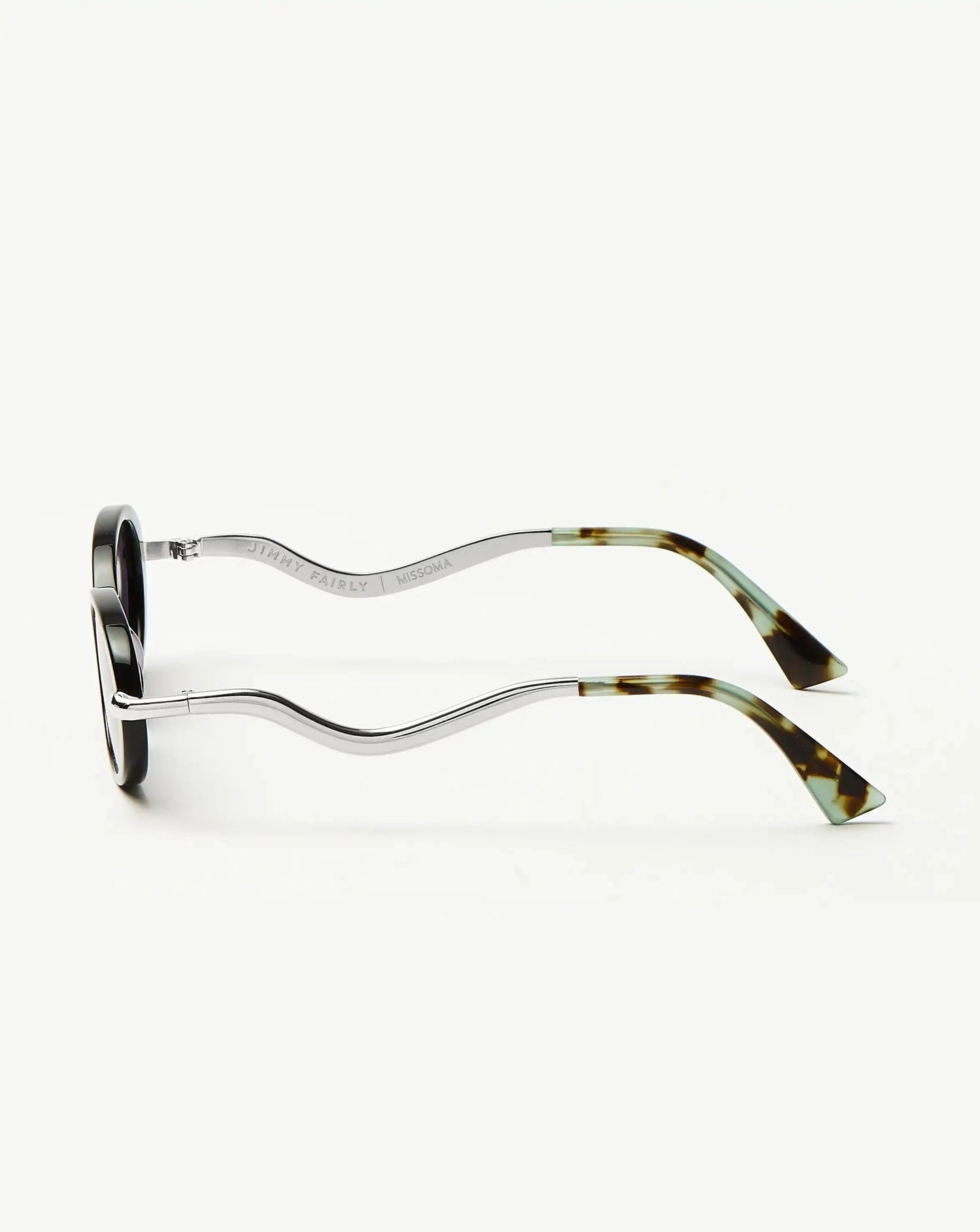 Jimmy Fairly Elvissa Oval Sunglasses | Silver Plated/Black Accessories Missoma 
