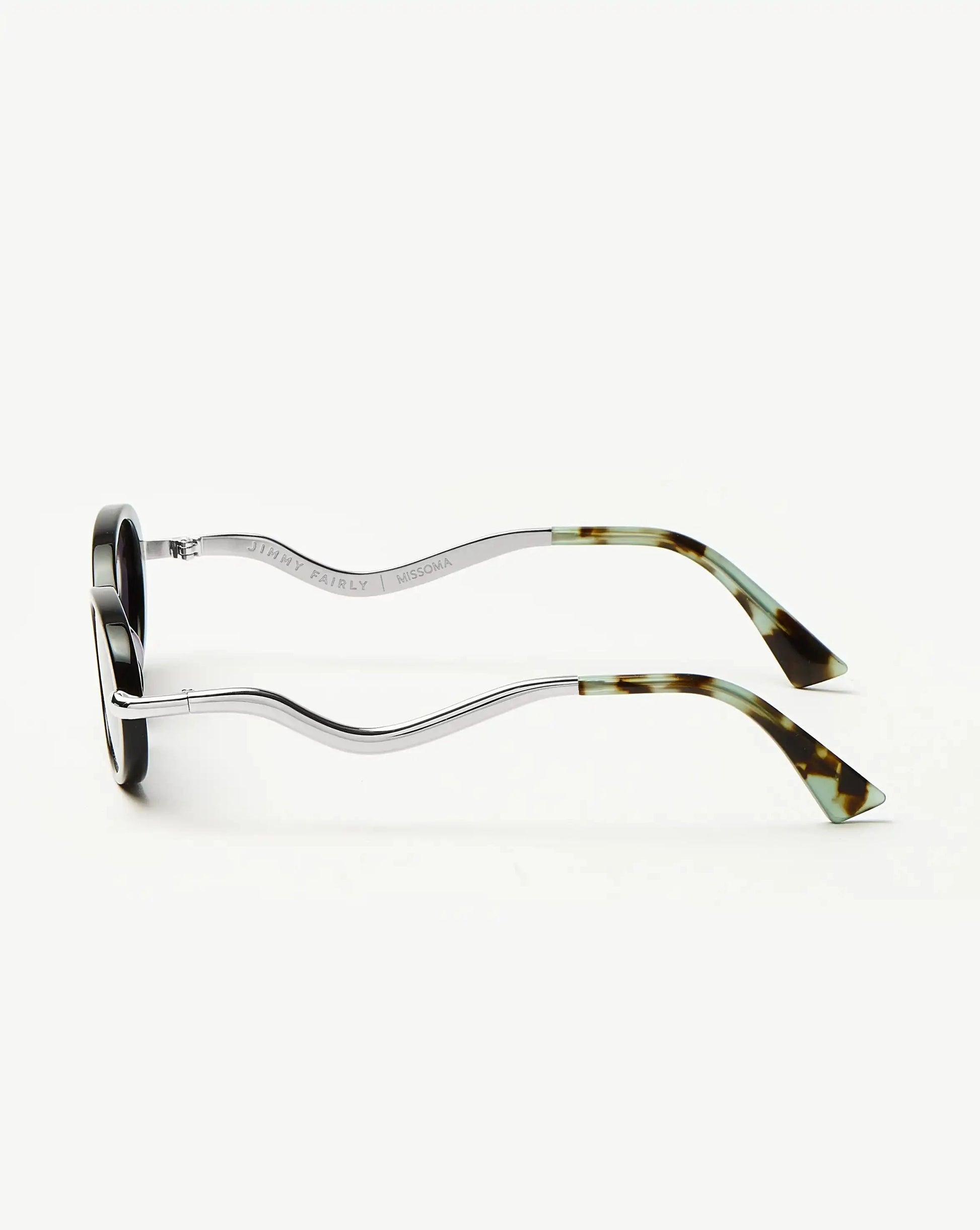 Jimmy Fairly Elvissa Oval Sunglasses | Silver Plated/Black Accessories Missoma 
