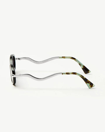 Jimmy Fairly Elvissa Oval Sunglasses | Silver Plated/Black Accessories Missoma 