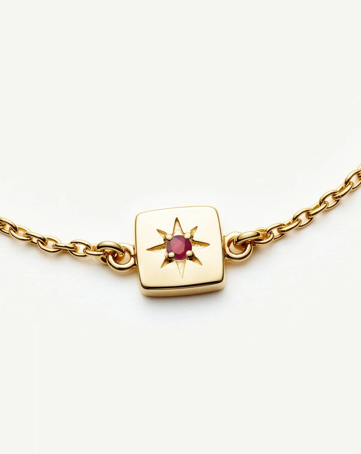 July Birthstone Slider Bracelet | 18ct Gold Plated/Ruby Bracelets Missoma 