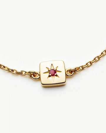 July Birthstone Slider Bracelet | 18ct Gold Plated/Ruby Bracelets Missoma 