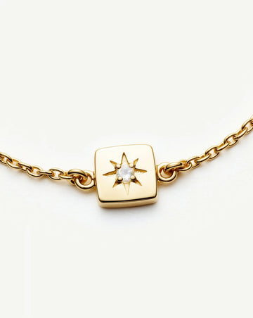 June Birthstone Slider Bracelet | 18ct Gold Plated/Rainbow Moonstone Bracelets Missoma 