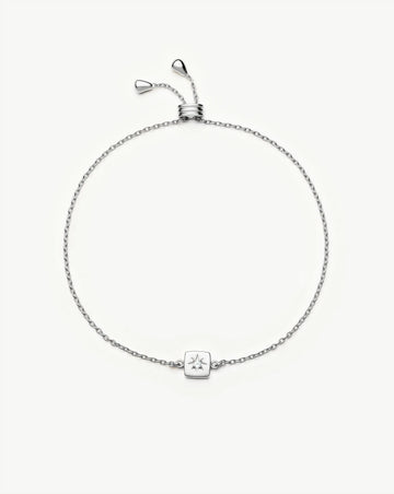 June Birthstone Slider Bracelet | Silver Plated/Rainbow Moonstone Bracelets Missoma 
