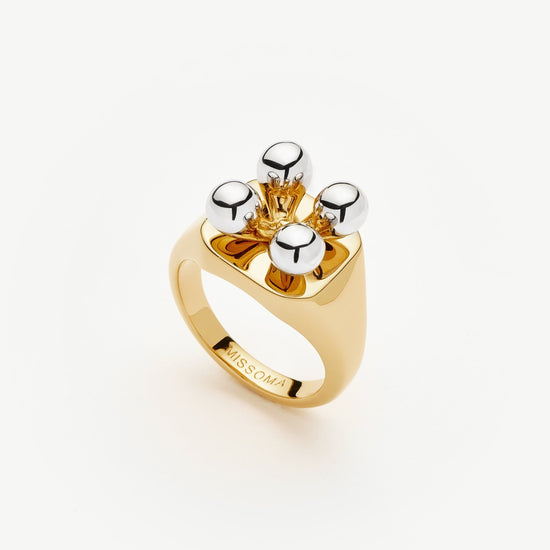 Kinetic Atom Spinning Signet Ring | Mixed Metal Rings Missoma 