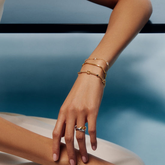 Kinetic Duality Charm Bracelet | 18ct Gold Plated Cubic Zirconia Bracelets Missoma 
