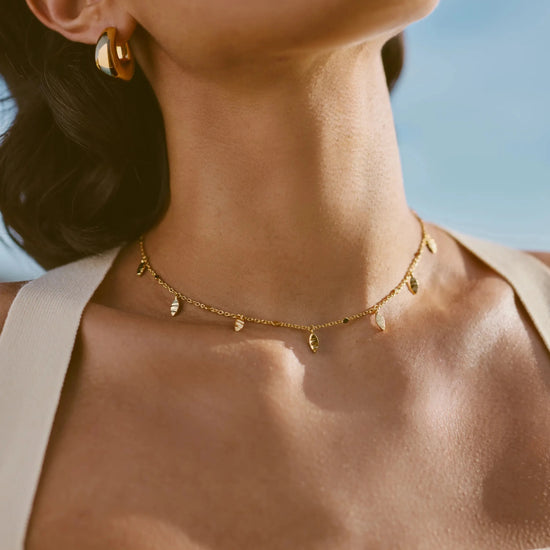 Leaf Charm Choker | 18ct Gold Vermeil Necklaces Missoma 