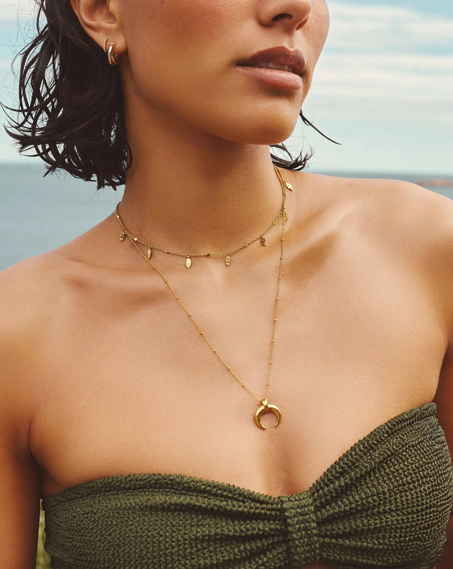 Leaf Charm Choker | 18ct Gold Vermeil Necklaces Missoma 