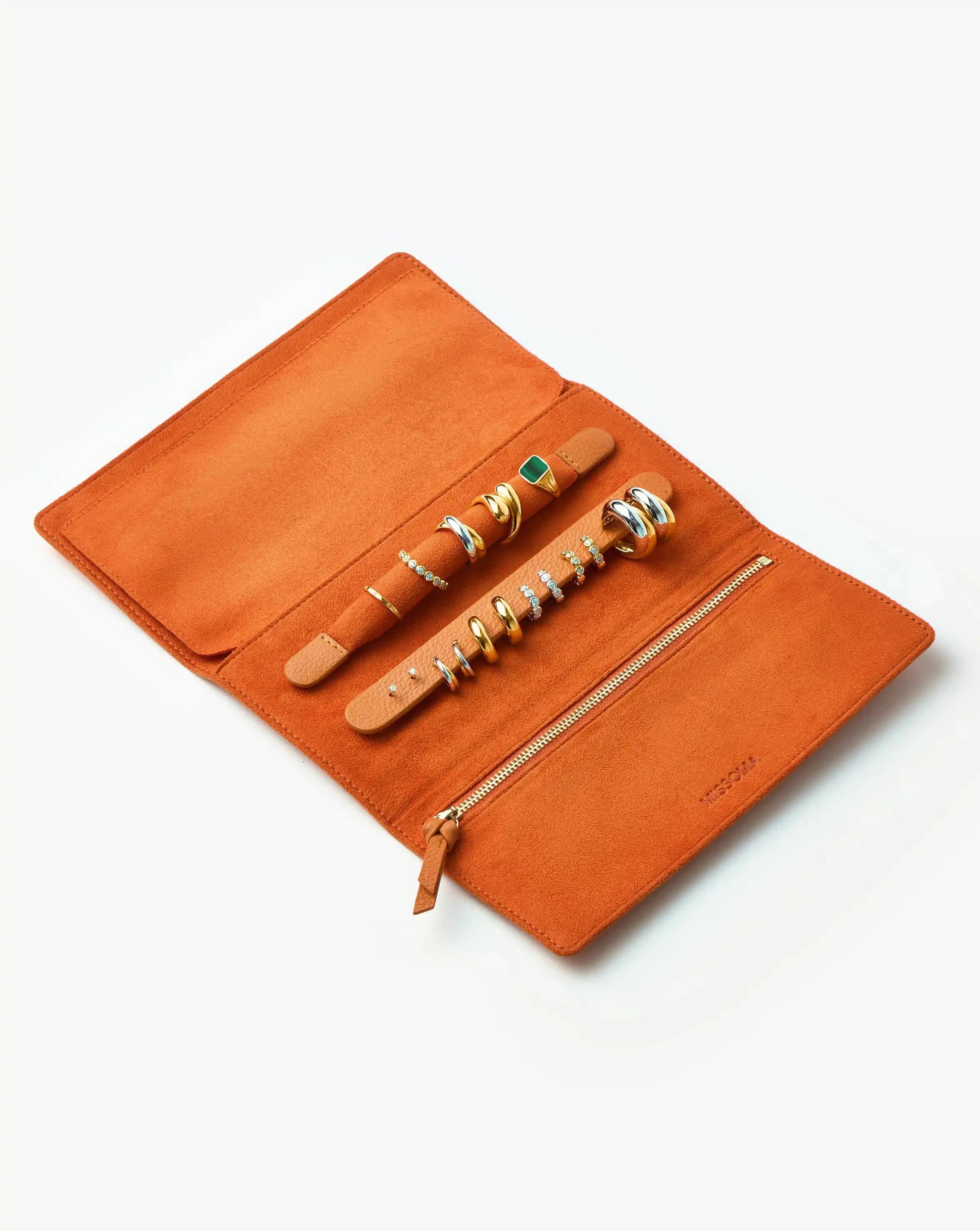 Leather Jewellery Roll | Orange Earrings Missoma 