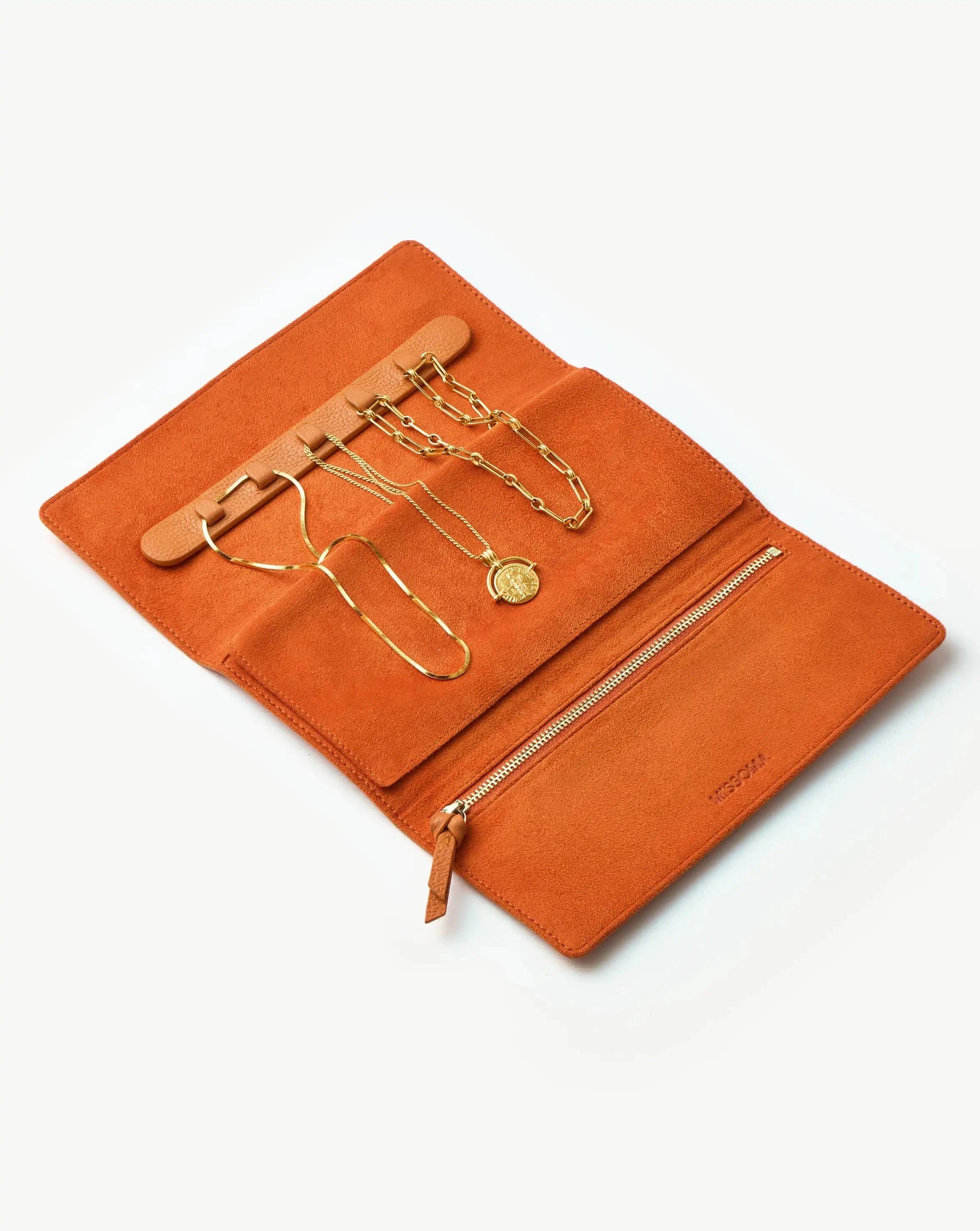 Leather Jewellery Roll | Orange Earrings Missoma 