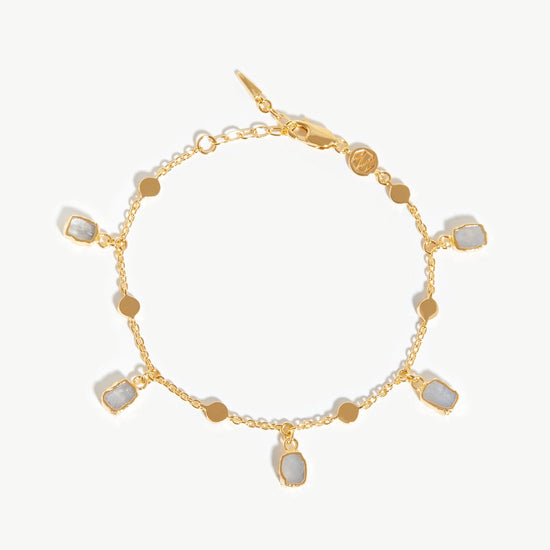 Lena Charm Bracelet | 18ct Gold Plated Vermeil/Rainbow Moonstone Bracelets Missoma 