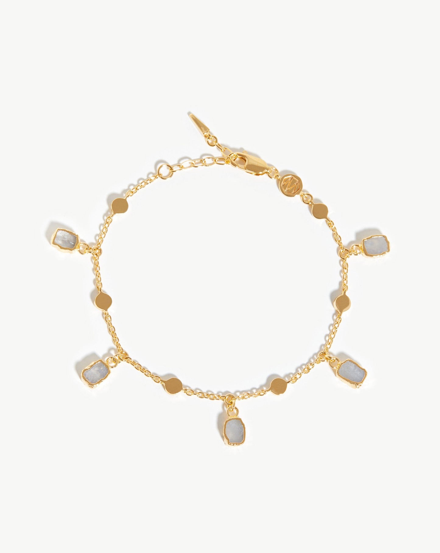 Lena Charm Bracelet | 18ct Gold Plated Vermeil/Rainbow Moonstone Bracelets Missoma 