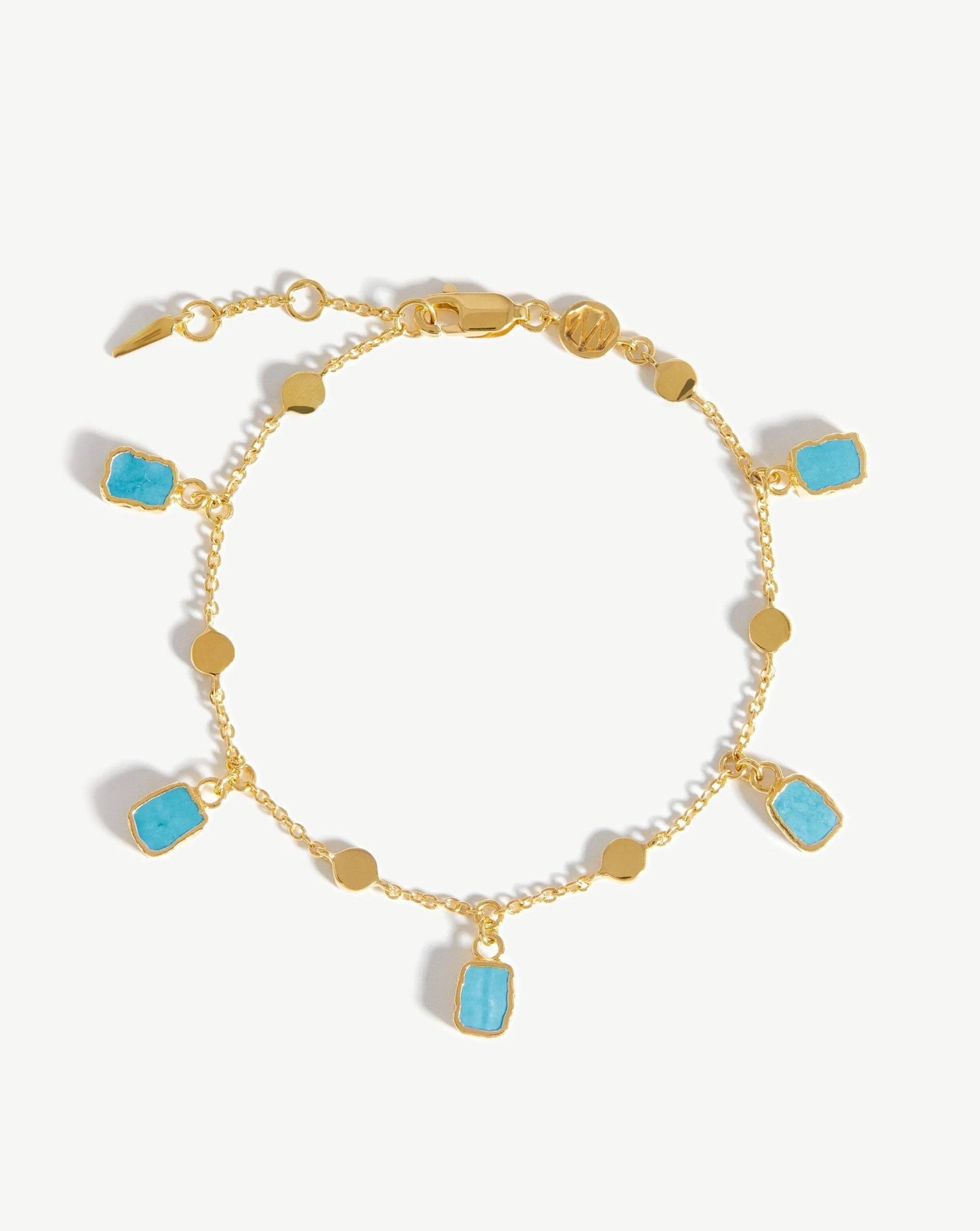 Lena Charm Bracelet | 18ct Gold Plated Vermeil/Turquoise Bracelets Missoma 