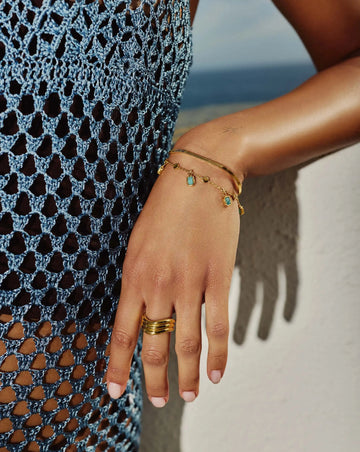 Lena Charm Bracelet | 18ct Gold Plated/Amazonite Bracelets Missoma 