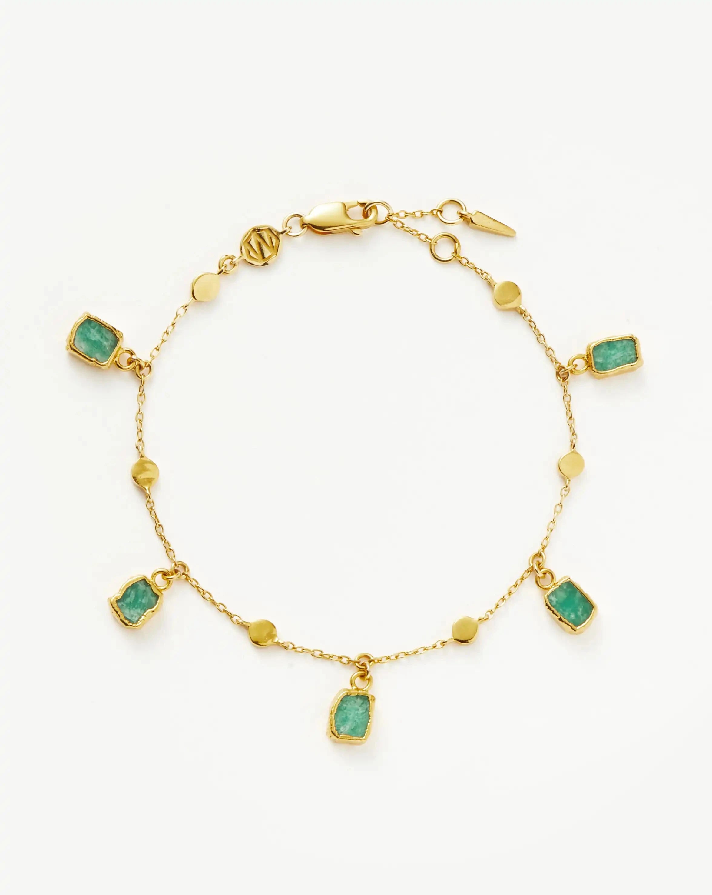 Lena Charm Bracelet | 18ct Gold Plated/Amazonite Bracelets Missoma 