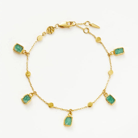 Lena Charm Bracelet | 18ct Gold Plated/Amazonite Bracelets Missoma 