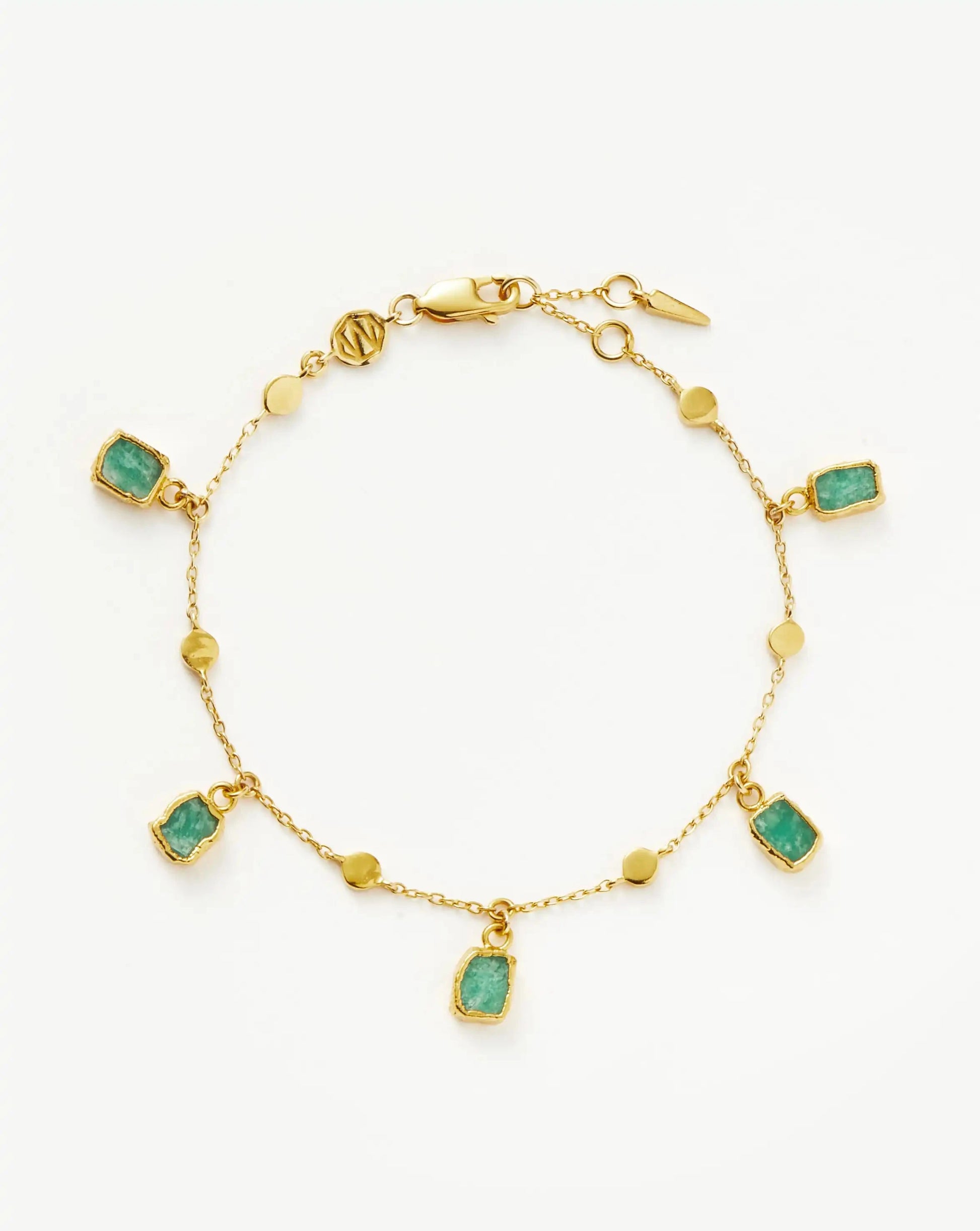 Lena Charm Bracelet | 18ct Gold Plated/Amazonite Bracelets Missoma 