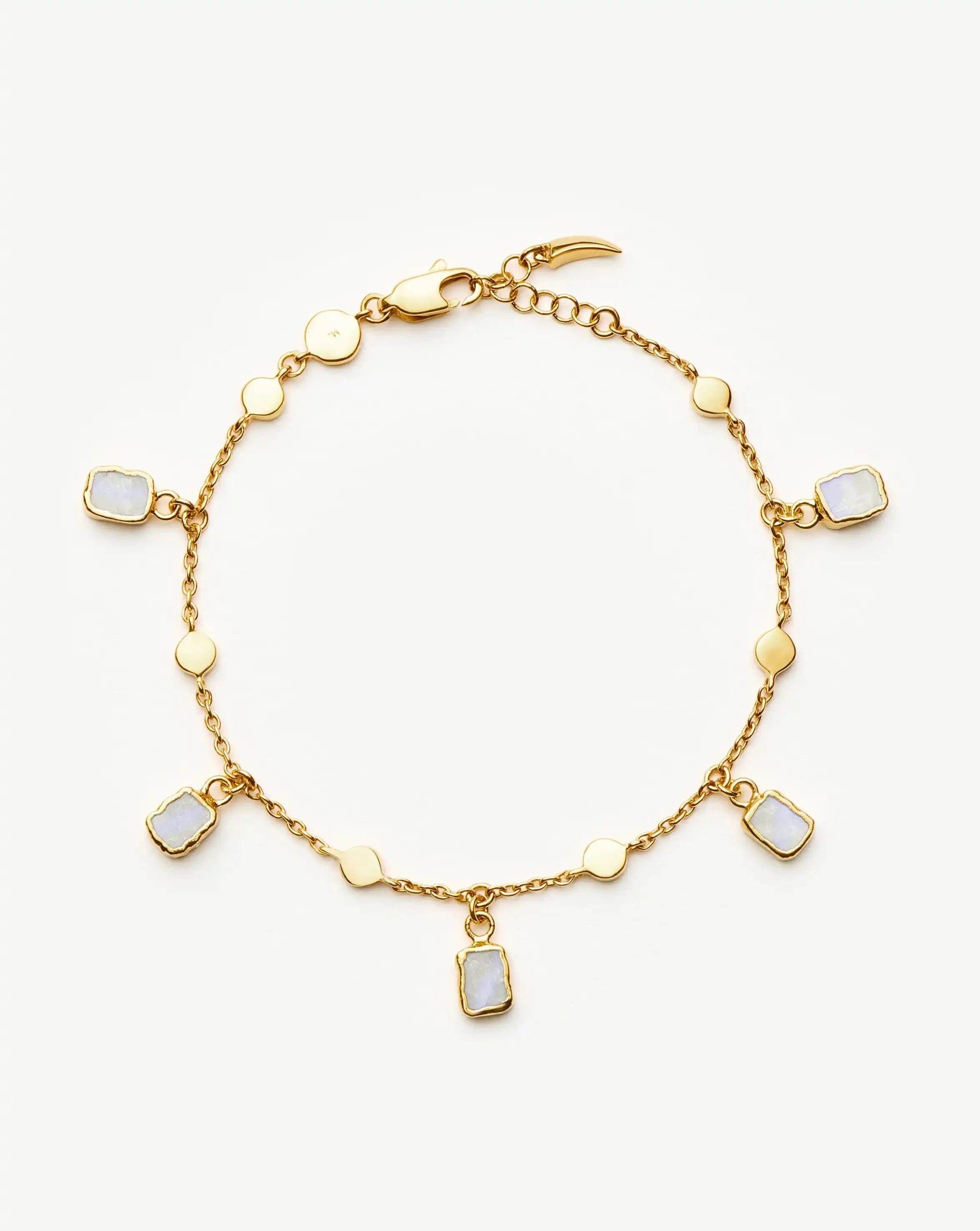 Lena Charm Bracelet | 18ct Gold Plated/Rainbow Moonstone Bracelets Missoma 