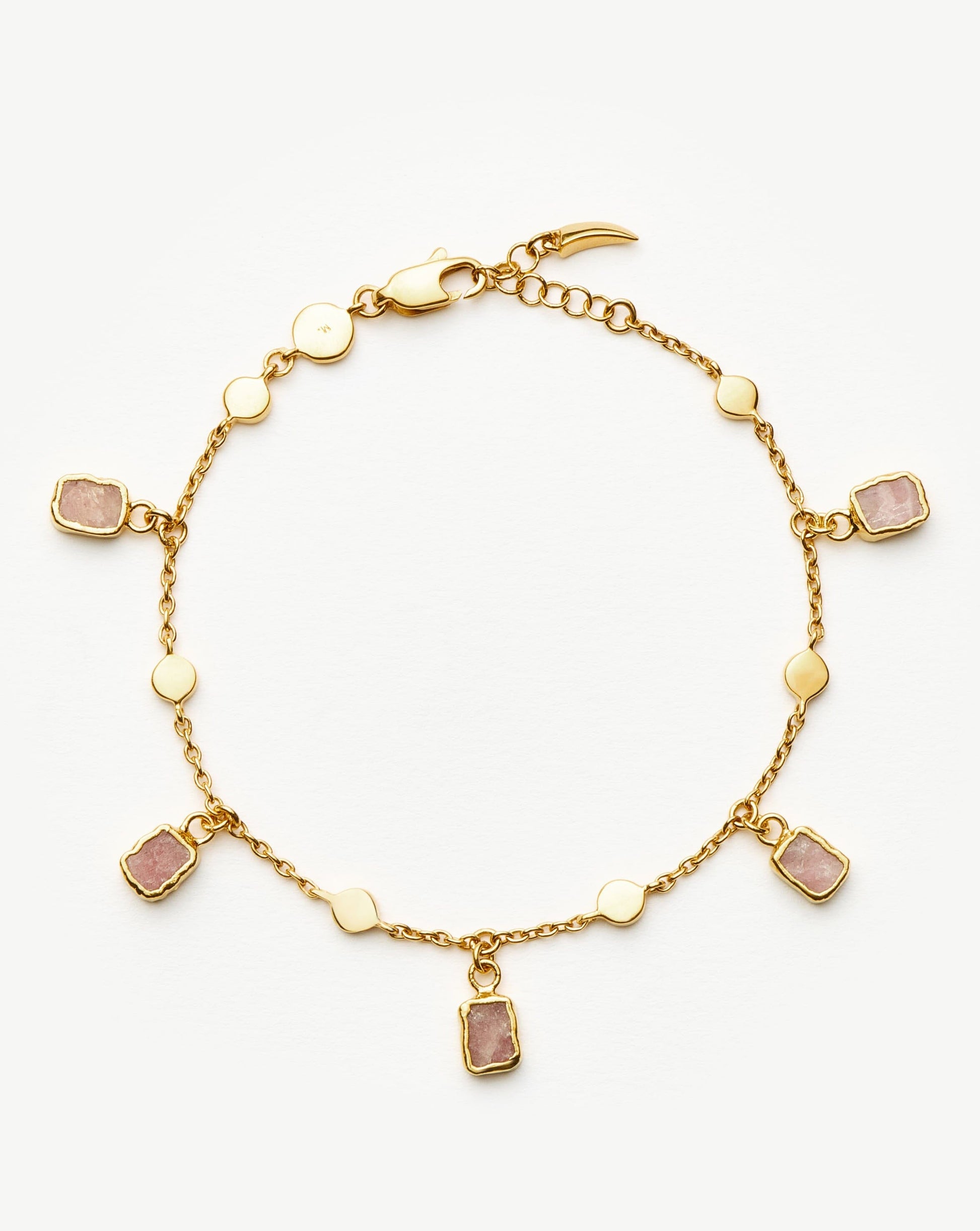 Lena Charm Bracelet | 18ct Gold Plated/Rhodochrosite Bracelets Missoma 