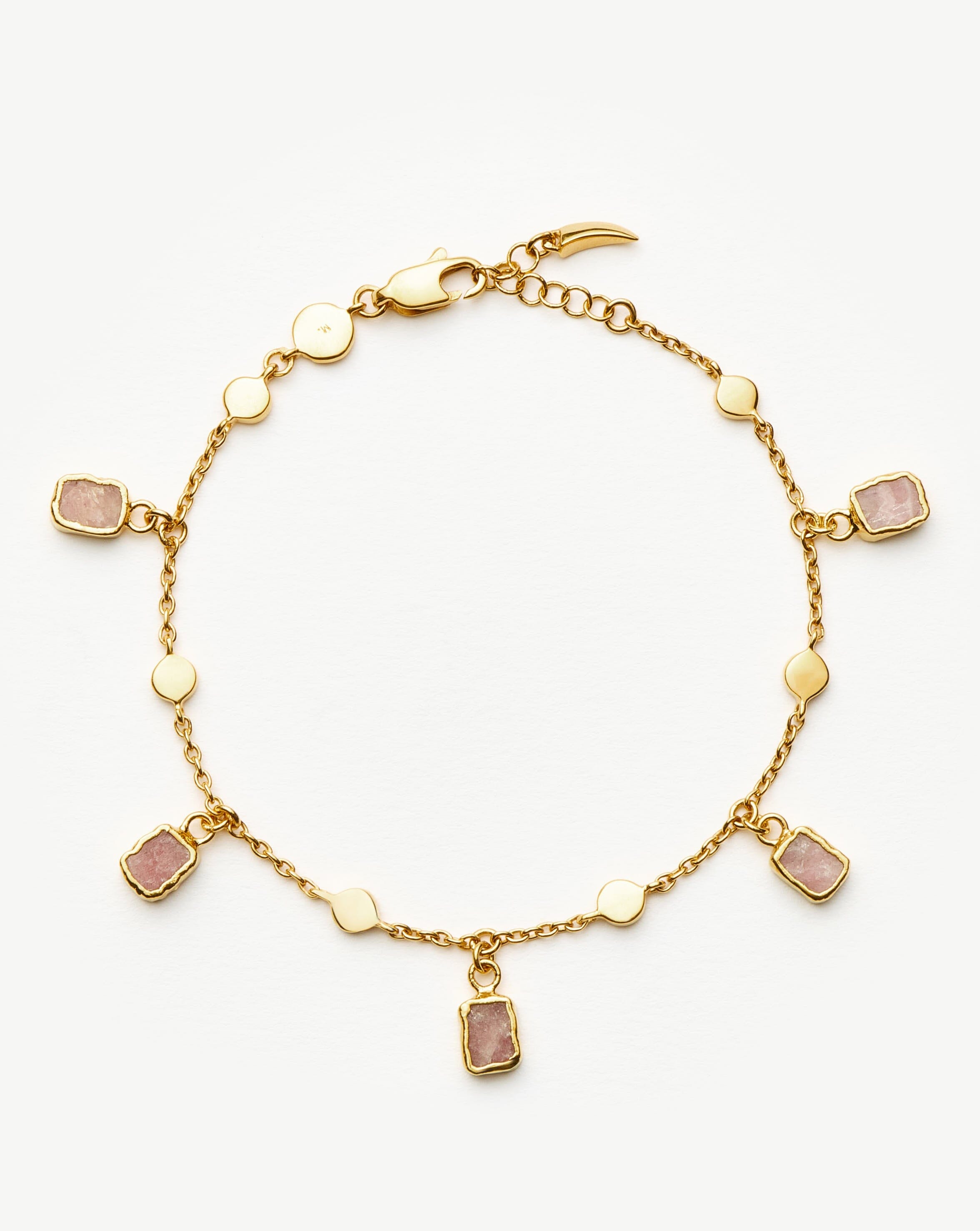 Lena Charm Bracelet | 18ct Gold Plated/Rhodochrosite Bracelets Missoma 