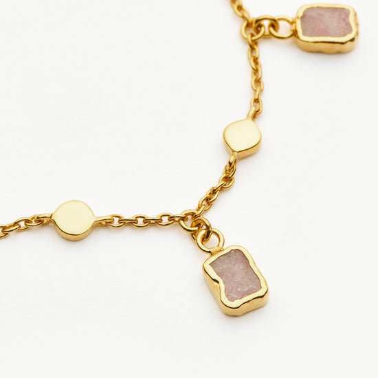 Lena Charm Bracelet | 18ct Gold Plated/Rhodochrosite Bracelets Missoma 