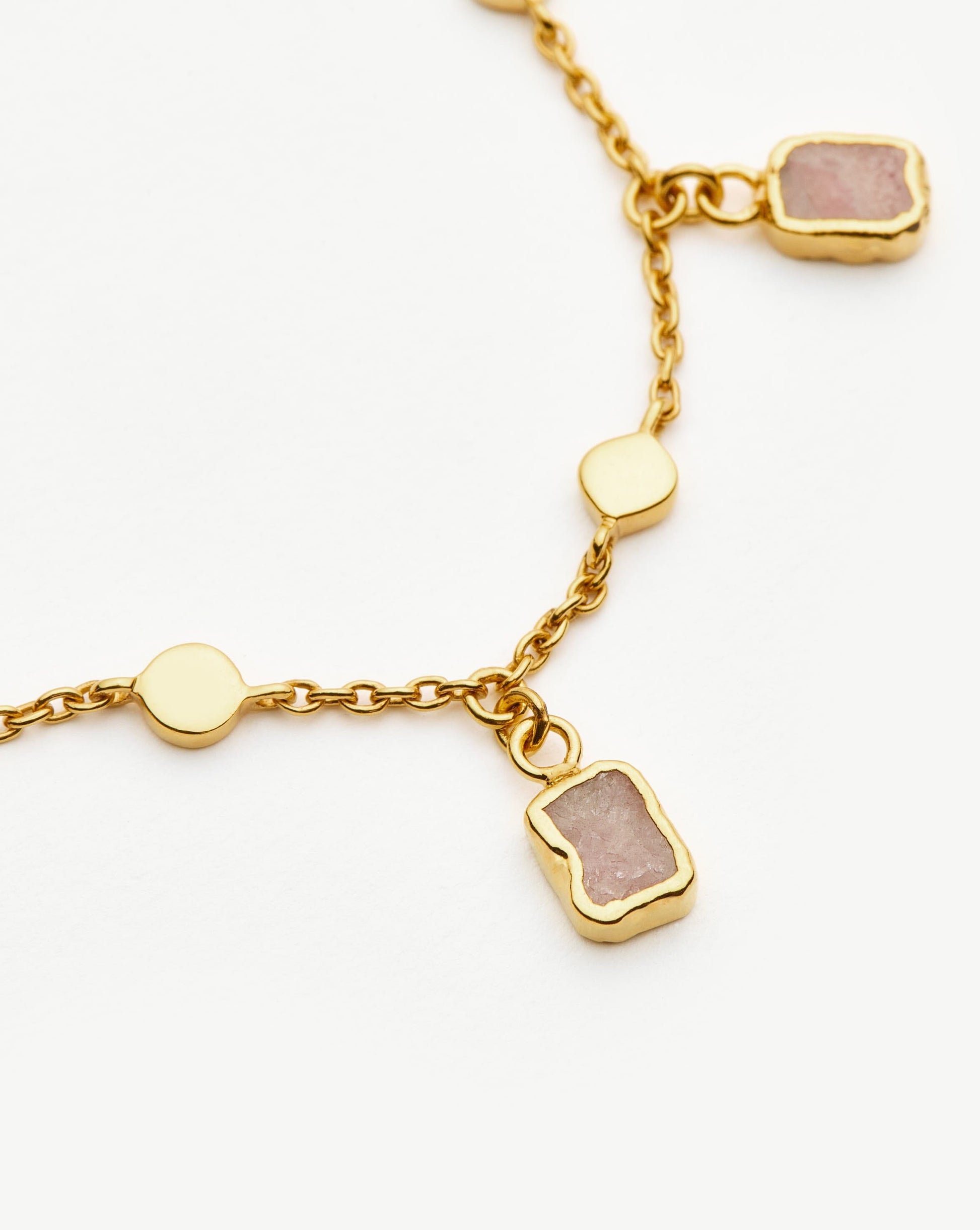 Lena Charm Bracelet | 18ct Gold Plated/Rhodochrosite Bracelets Missoma 