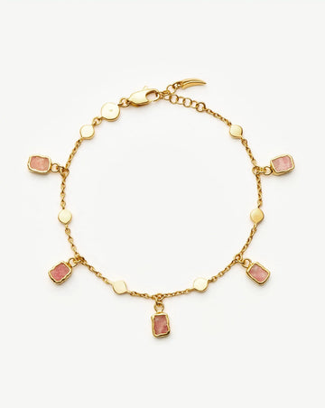 Lena Charm Bracelet | 18ct Gold Plated/Rhodochrosite Bracelets Missoma 