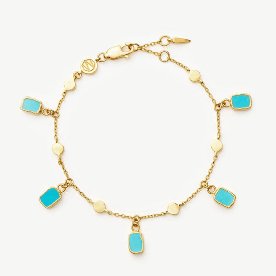 Lena Charm Bracelet | 18ct Gold Plated/Turquoise Bracelets Missoma 