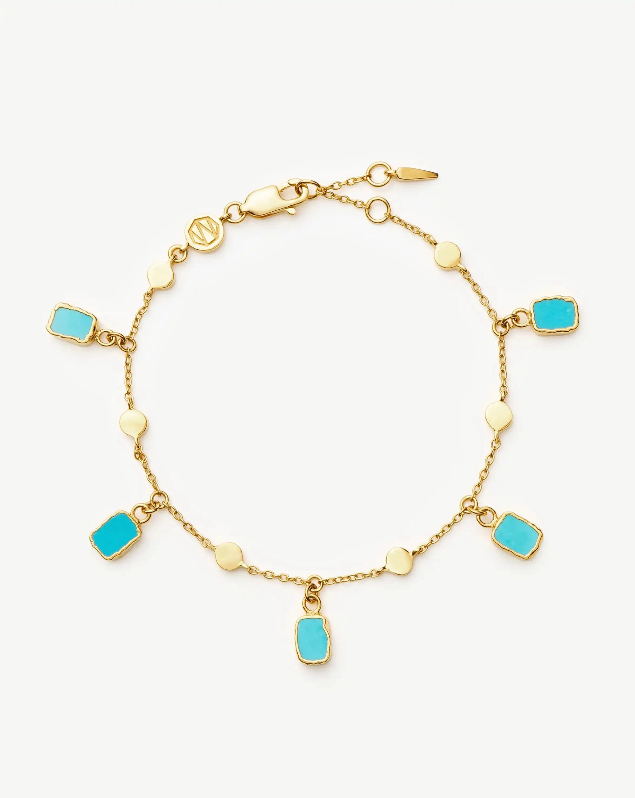 Lena Charm Bracelet | 18ct Gold Plated/Turquoise Bracelets Missoma 