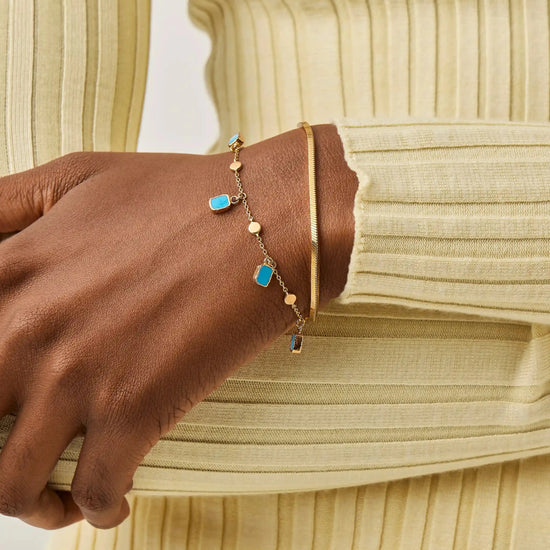 Lena Charm Bracelet | 18ct Gold Plated/Turquoise Bracelets Missoma 