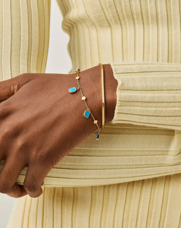 Lena Charm Bracelet | 18ct Gold Plated/Turquoise Bracelets Missoma 